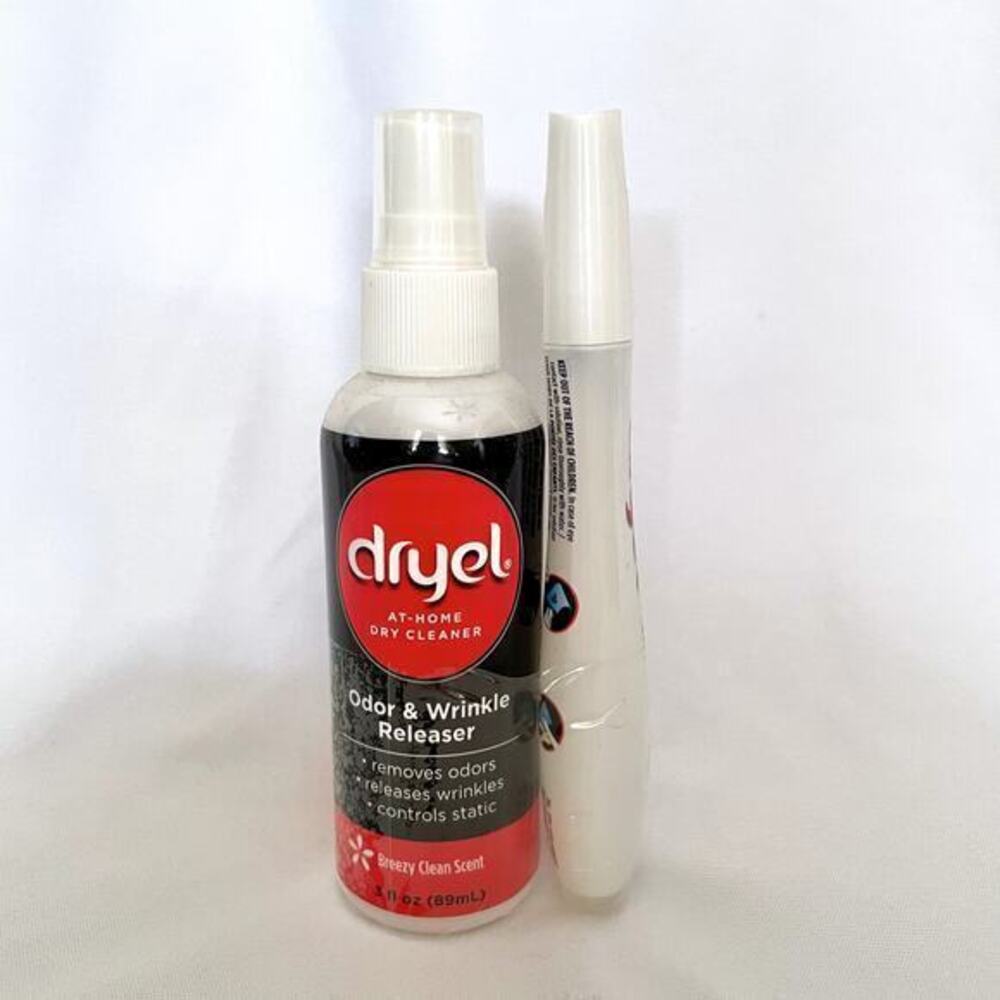 Set: Dryel Odor & Wrinkle Eraser and Stain Pen - Safe for Dry Clean Only Fabric